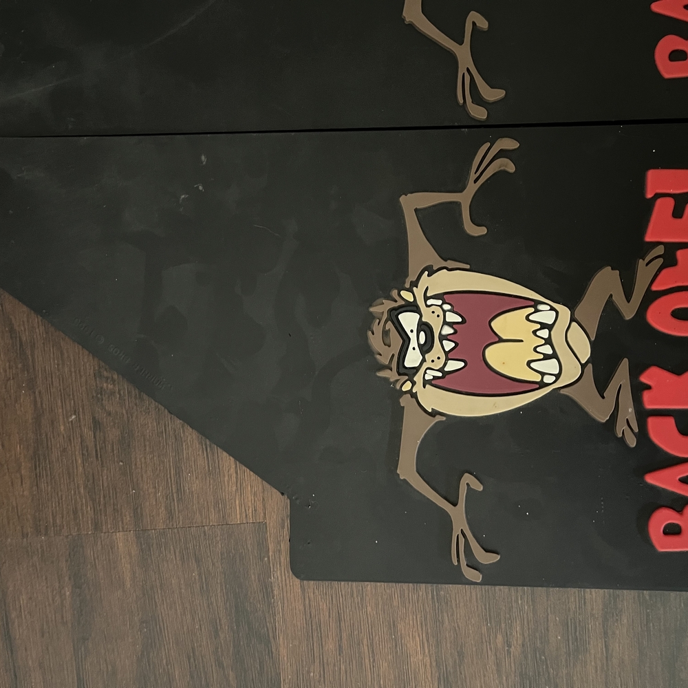 Black Taz, Looney Tunes Mud Flaps with Red Text - Picture 3 of 4